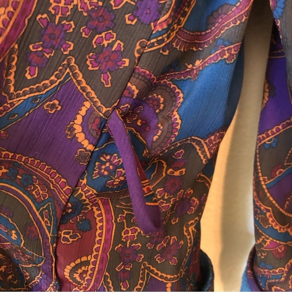 Vintage Victoria Secret Women’s Small Gold Tag Belted Robe Floral Paisley Print - Picture 5 of 10